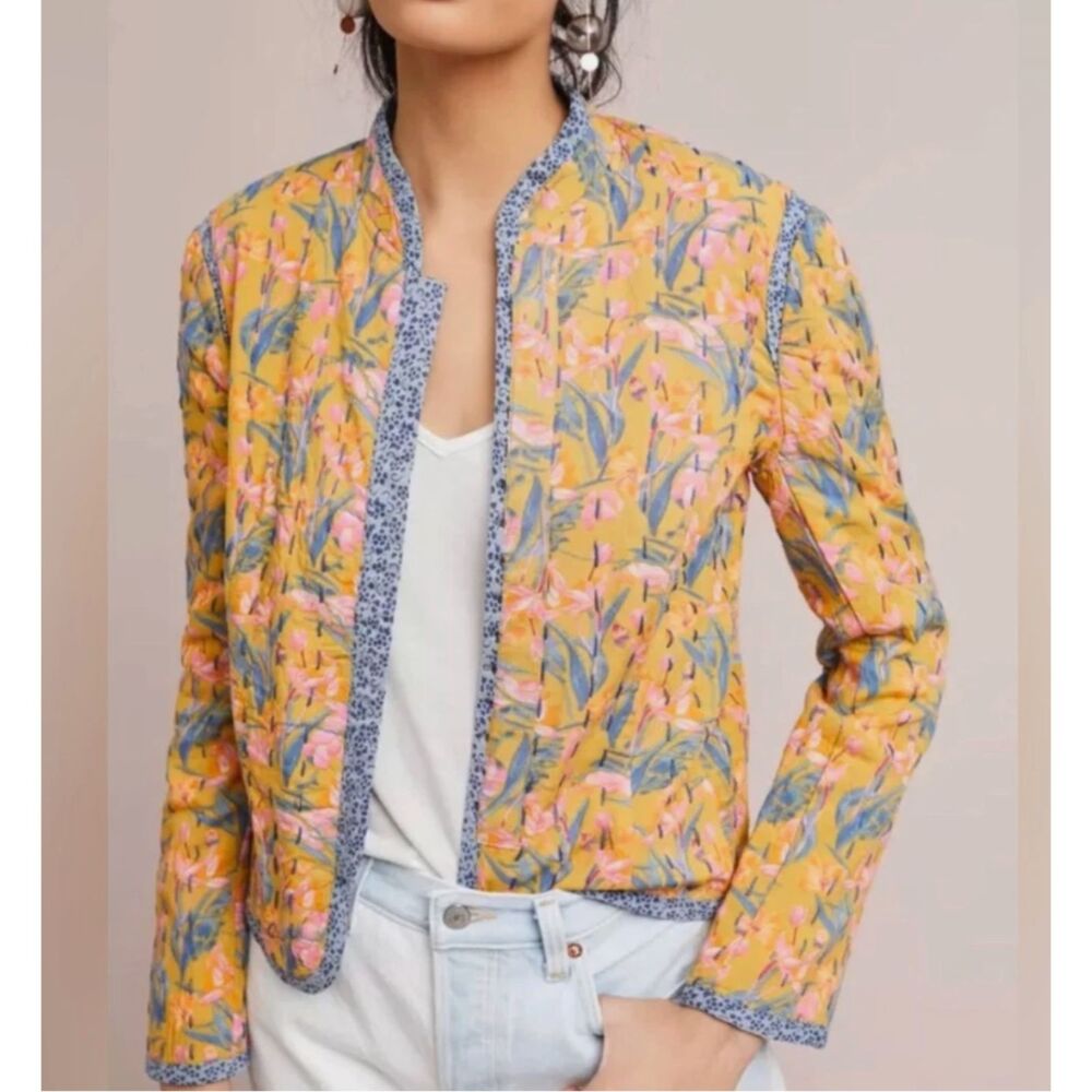 Anthropologie Quilted Jacket Bohemian Cottagecore